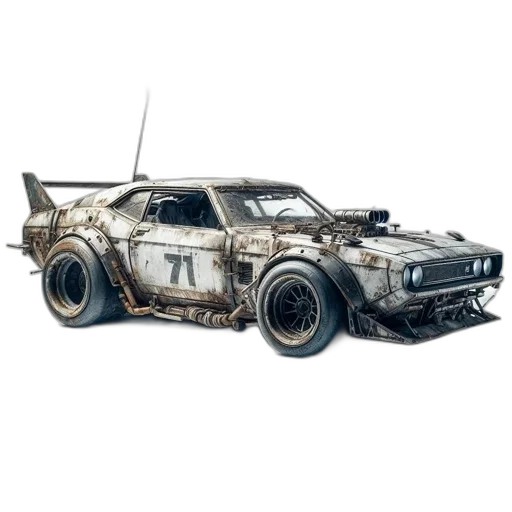 car, weapon, concept art, photorealistic transparent PNG cut-out