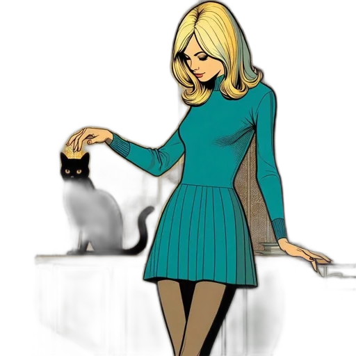 dress, cartoon, concept art, comic book art transparent PNG cut-out