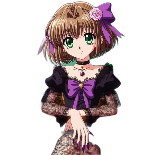 flower, staff, dress, creature transparent PNG cut-out