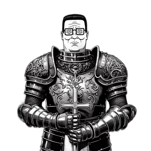 robot, staff, sword, face transparent PNG cut-out