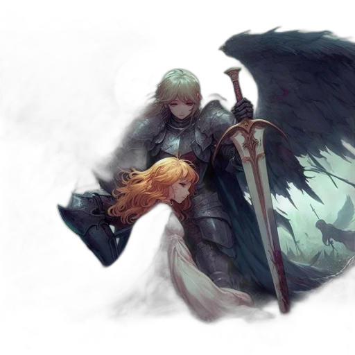 sword, weapon, dragon, fantasy art transparent PNG cut-out