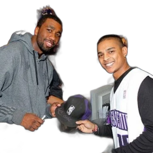man, gray, hoodie, signing transparent PNG cut-out