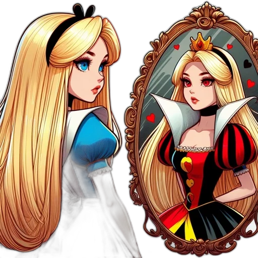 dress, crown, hair, concept art transparent PNG cut-out