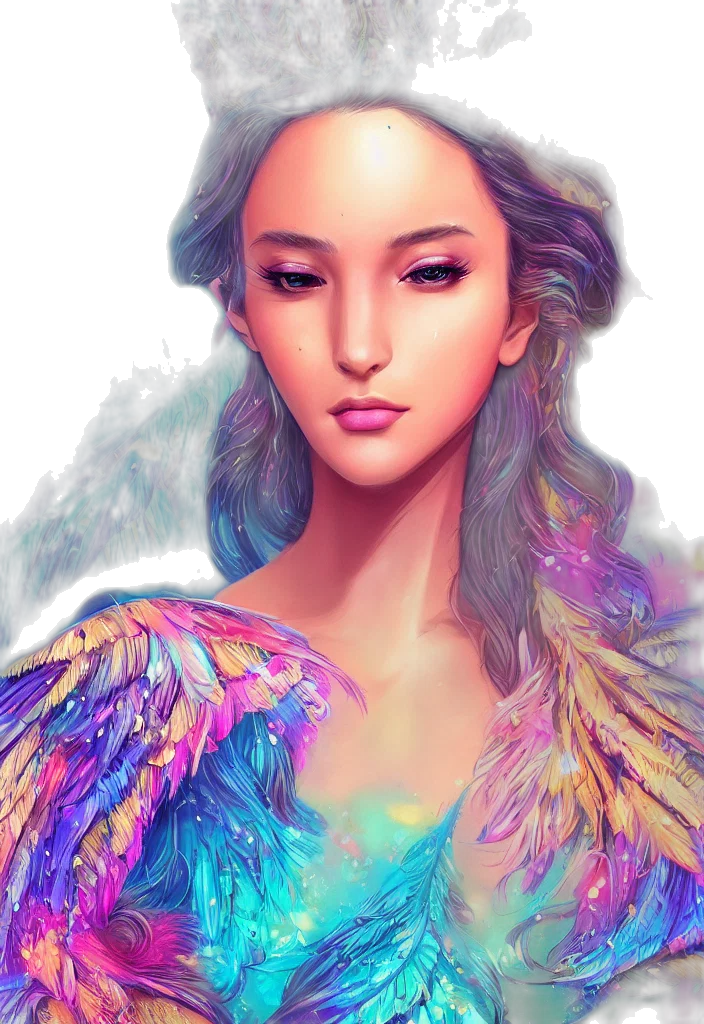 face, fantasy art, watercolor, photorealistic transparent PNG cut-out