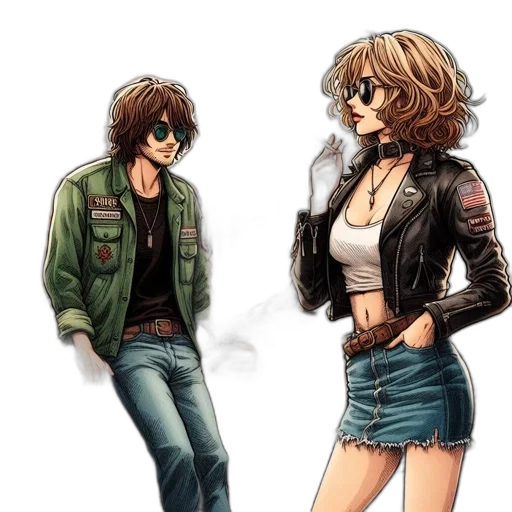 jacket, concept art, comic book art, anime transparent PNG cut-out