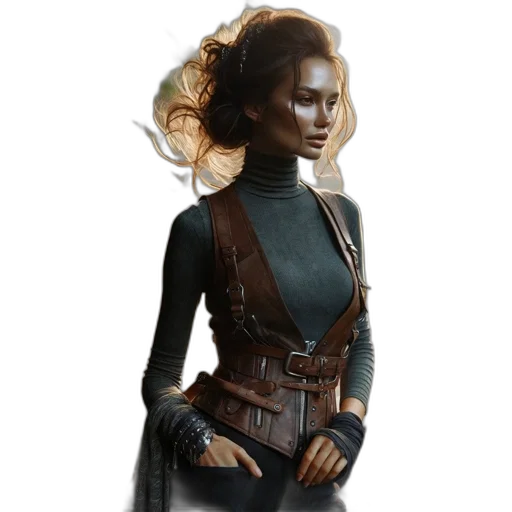 jacket, staff, concept art, fantasy art transparent PNG cut-out