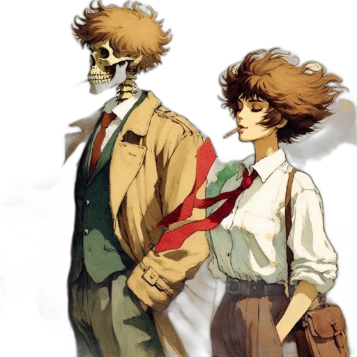 mask, jacket, staff, concept art transparent PNG cut-out