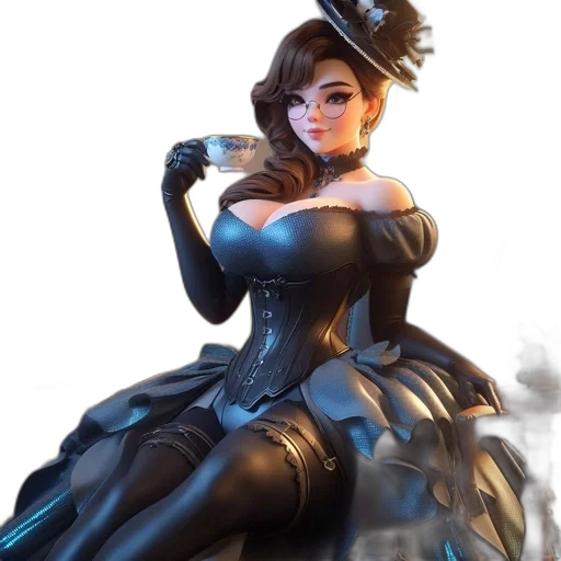 dress, staff, hat, weapon transparent PNG cut-out