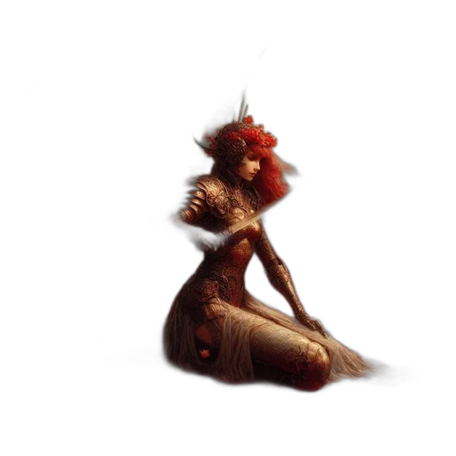 crown, dress, flower, creature transparent PNG cut-out