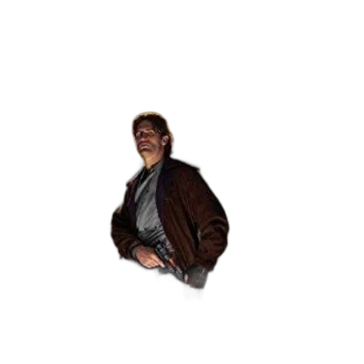 jacket, staff, robot, creature transparent PNG cut-out
