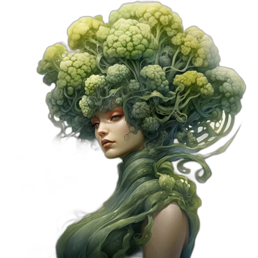crown, hair, face, creature transparent PNG cut-out