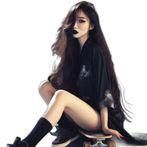 hair, dress, fantasy art, photorealistic transparent PNG cut-out