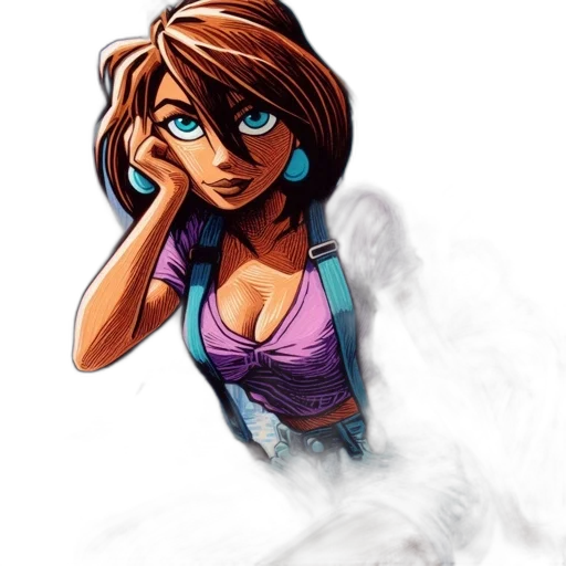face, dress, comic book art, concept art transparent PNG cut-out