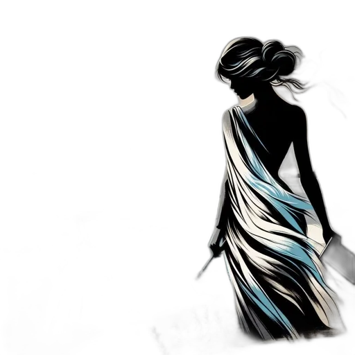dress, jewelry, hair, photorealistic transparent PNG cut-out
