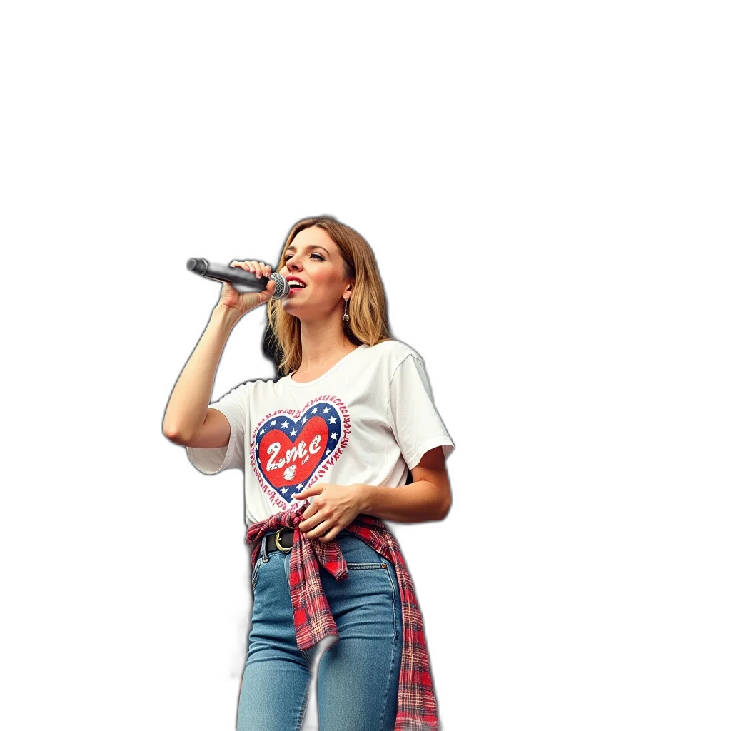 jacket, staff, female, singer transparent PNG cut-out