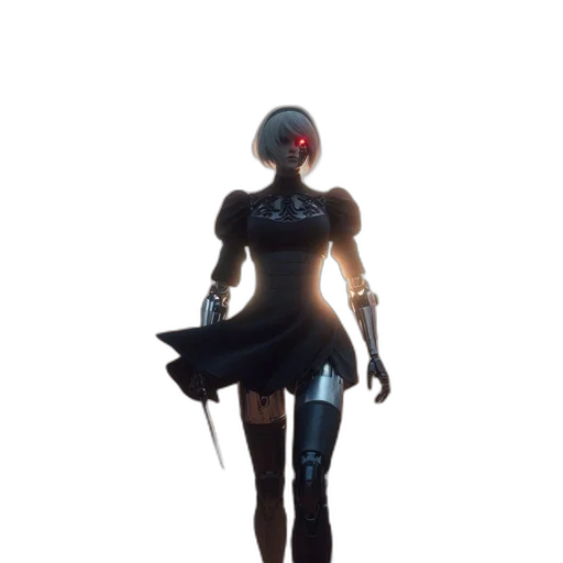 dress, robot, staff, mask transparent PNG cut-out