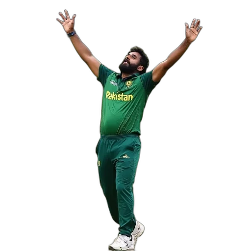 pakistan, bowler, person, celebrates transparent PNG cut-out
