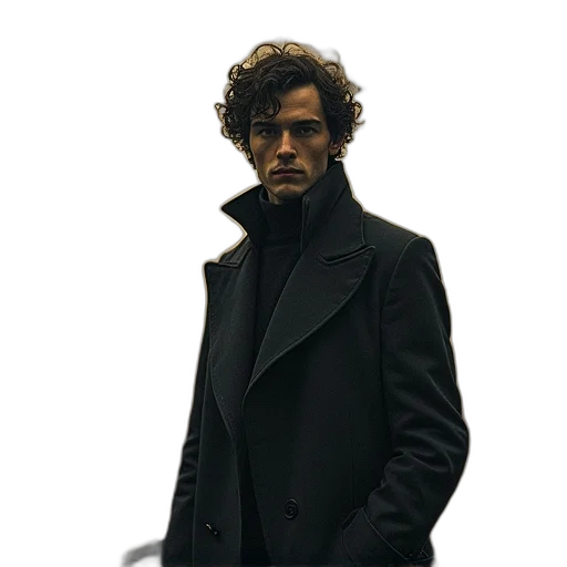 jacket, staff, umbrella, face transparent PNG cut-out
