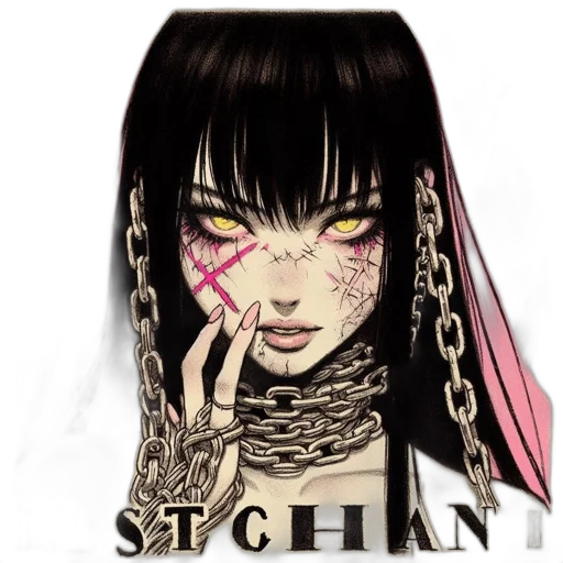 jewelry, cyberpunk, anime, fantasy art transparent PNG cut-out