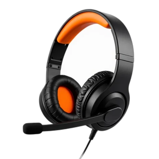 3d render, black, orange, wireless transparent PNG cut-out
