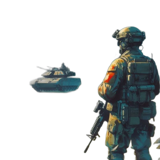 weapon, robot, concept art, pixel art transparent PNG cut-out