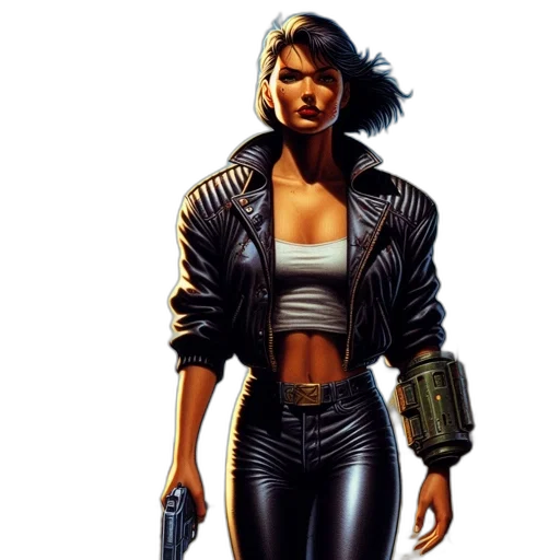 jacket, weapon, comic book art, concept art transparent PNG cut-out