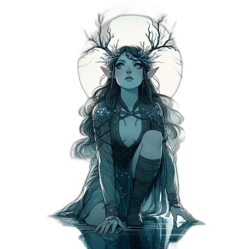 crown, dress, creature, fantasy art transparent PNG cut-out