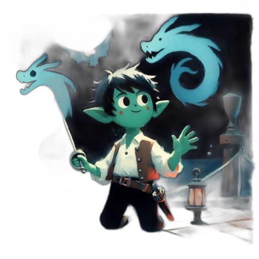 dragon, staff, creature, mask transparent PNG cut-out