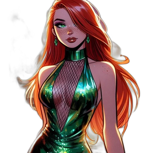 dress, comic book art, concept art, fantasy art transparent PNG cut-out