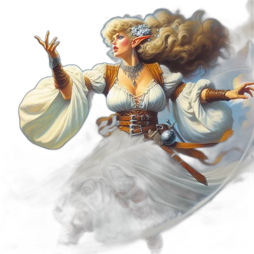 dress, staff, fantasy art, concept art transparent PNG cut-out