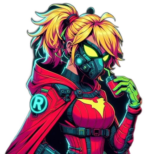 mask, jacket, comic book art, concept art transparent PNG cut-out