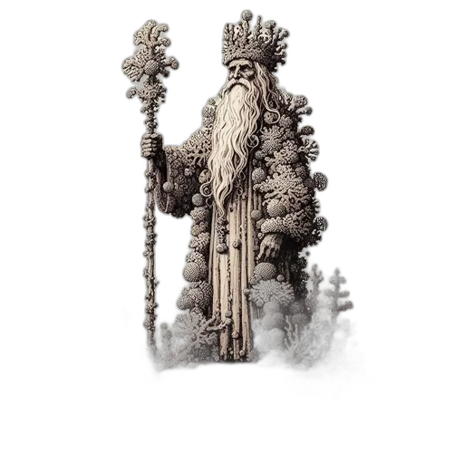 staff, crown, creature, hair transparent PNG cut-out