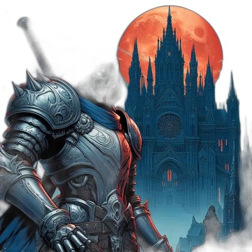 concept art, fantasy art, comic book art, red transparent PNG cut-out