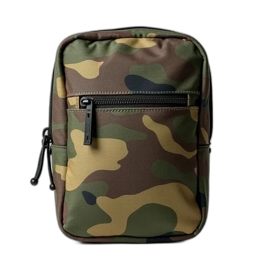 jacket, camouflage, pouch, zipper transparent PNG cut-out