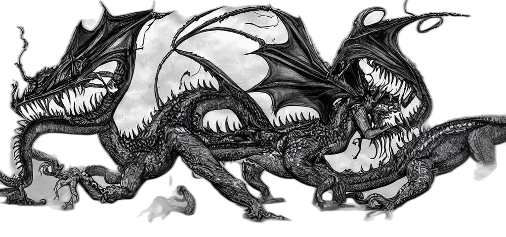 dragon, creature, fantasy art, concept art transparent PNG cut-out