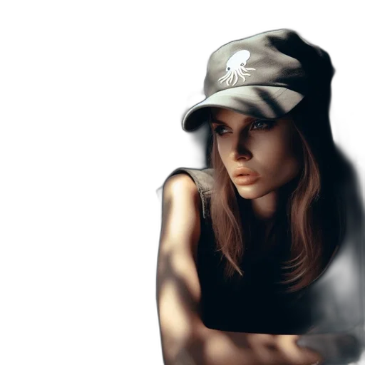 hat, face, photorealistic, oil painting transparent PNG cut-out