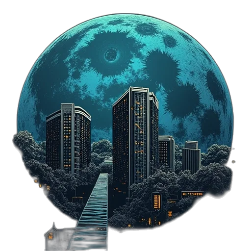 robot, building, pixel art, concept art transparent PNG cut-out