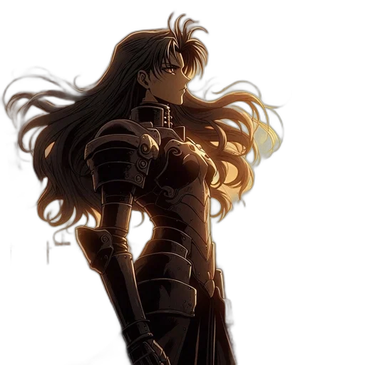 sword, dress, weapon, hair transparent PNG cut-out