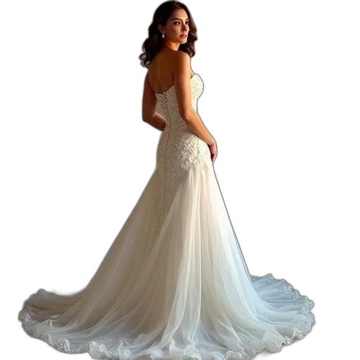dress, photorealistic, 3d render, line transparent PNG cut-out