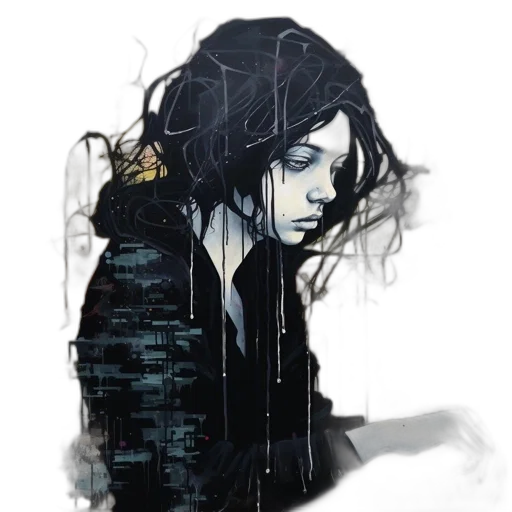 jacket, face, dress, cyberpunk transparent PNG cut-out