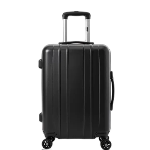 black, textured, hard-shell, suitcase transparent PNG cut-out