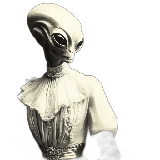 dress, creature, robot, staff transparent PNG cut-out