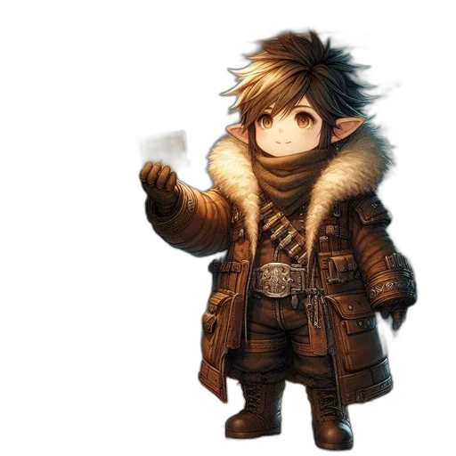 jacket, staff, weapon, animal transparent PNG cut-out