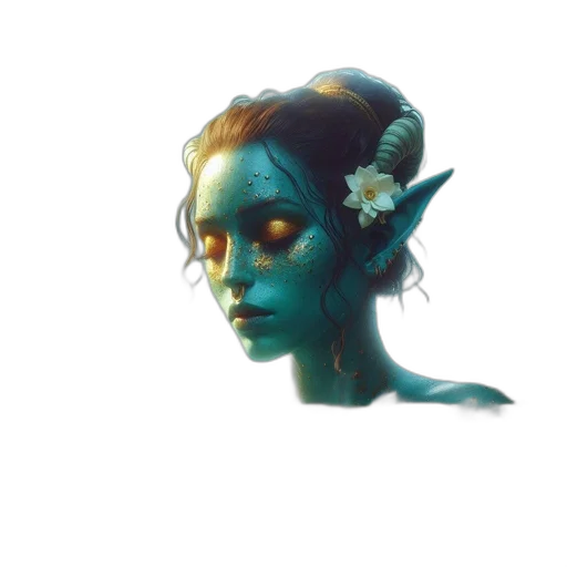 face, staff, flower, mask transparent PNG cut-out