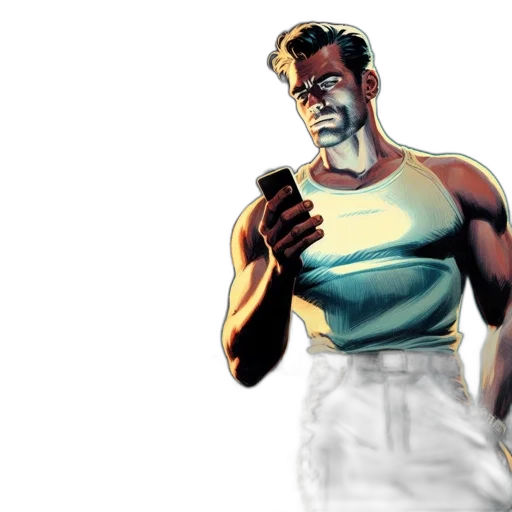 comic book art, concept art, cartoon, cyberpunk transparent PNG cut-out