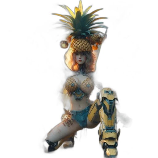 mask, staff, robot, crown transparent PNG cut-out