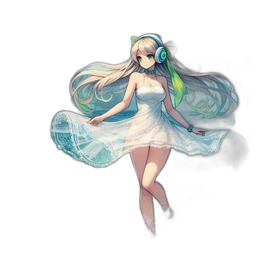 dress, hair, creature, concept art transparent PNG cut-out