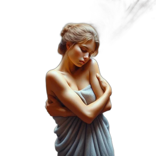 dress, jewelry, oil painting, photorealistic transparent PNG cut-out