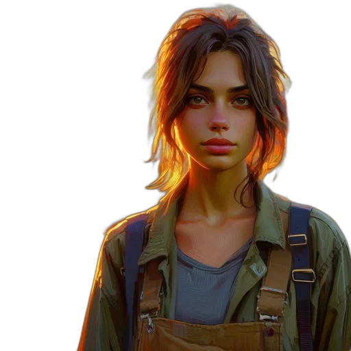 jacket, face, concept art, photorealistic transparent PNG cut-out