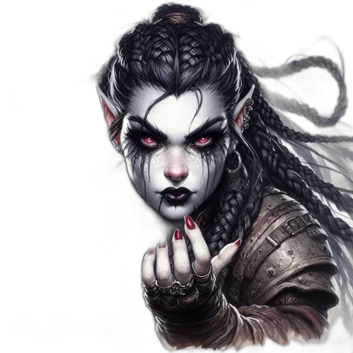 face, jewelry, staff, fantasy art transparent PNG cut-out